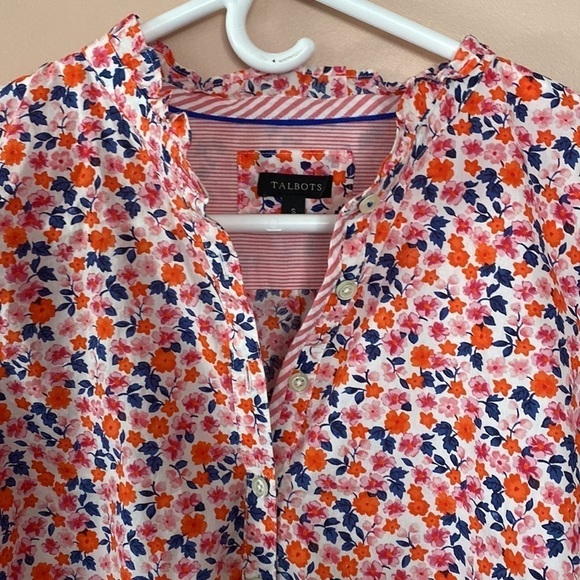 Talbots floral button down top - Picture 3 of 5